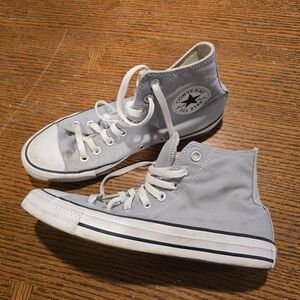 Converse Light Gray High-Tops with White Accents